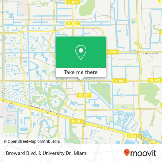 Broward Blvd. & University Dr. map