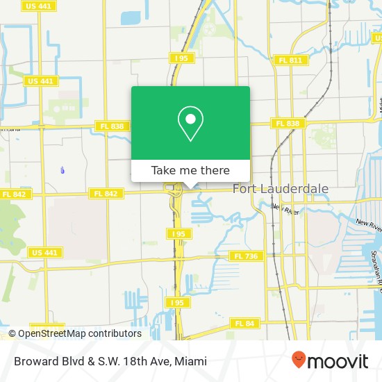 Broward Blvd & S.W. 18th Ave map