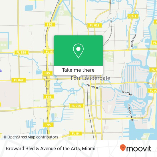 Broward Blvd & Avenue of the Arts map
