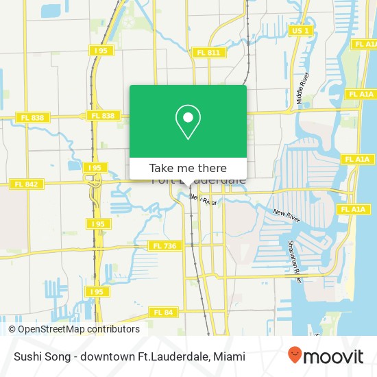 Sushi Song - downtown Ft.Lauderdale map