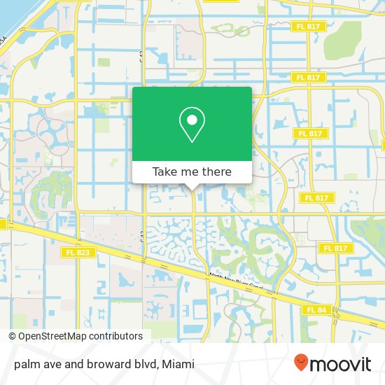 palm ave and broward blvd map