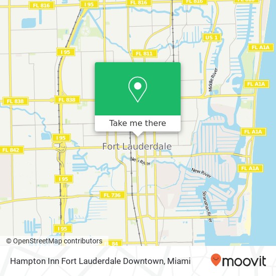 Hampton Inn Fort Lauderdale Downtown map