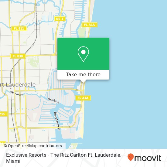 Exclusive Resorts - The Ritz Carlton Ft. Lauderdale map