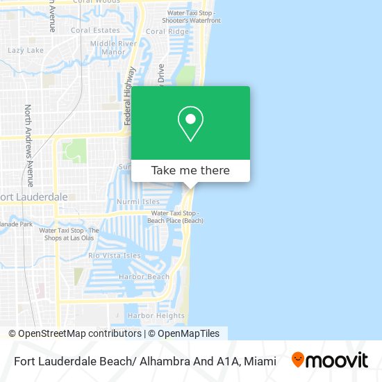 Mapa de Fort Lauderdale Beach/ Alhambra And A1A