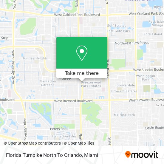 Mapa de Florida Turnpike North To Orlando