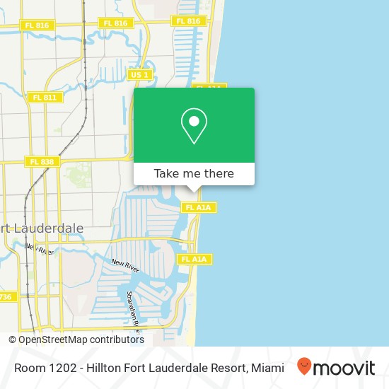 Room 1202 - Hillton Fort Lauderdale Resort map