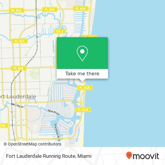 Mapa de Fort Lauderdale Running Route