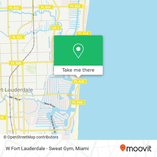 Mapa de W Fort Lauderdale - Sweat Gym