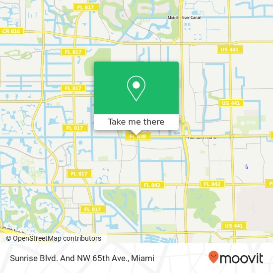 Sunrise Blvd. And NW 65th Ave. map