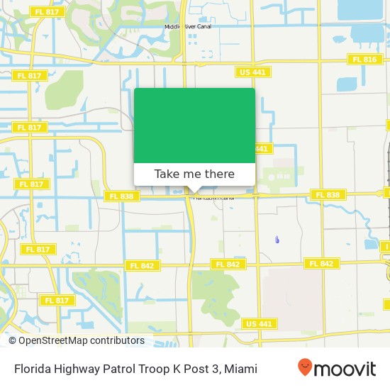 Florida Highway Patrol Troop K Post 3 map