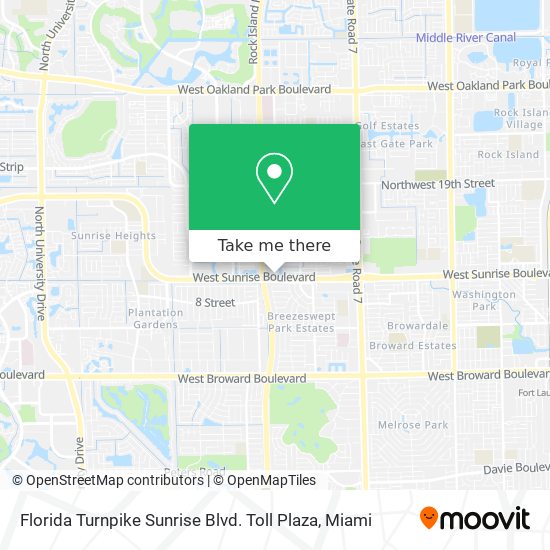 Florida Turnpike Sunrise Blvd. Toll Plaza map