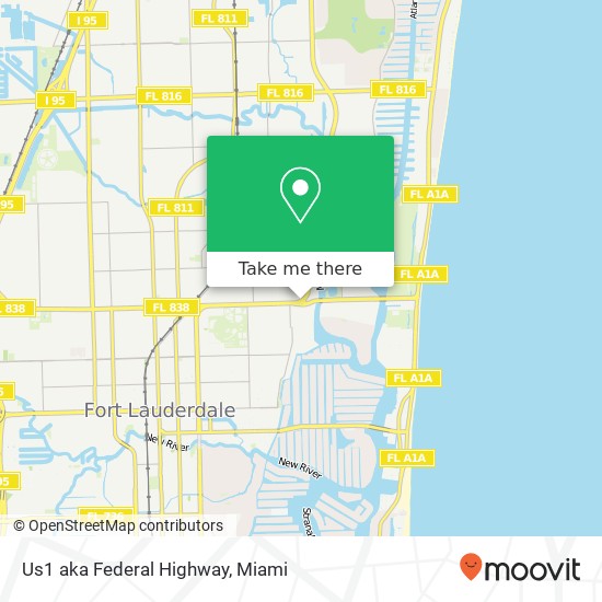 Mapa de Us1 aka Federal Highway