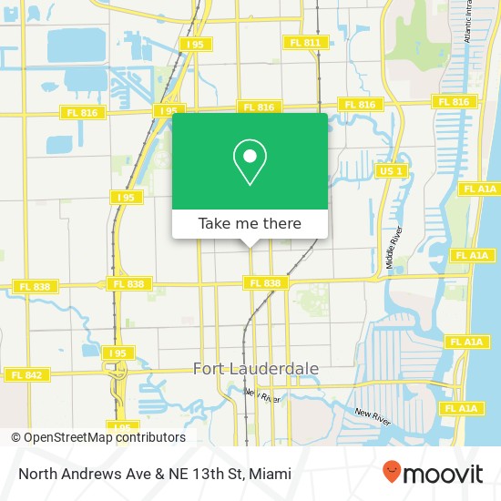 Mapa de North Andrews Ave & NE 13th St