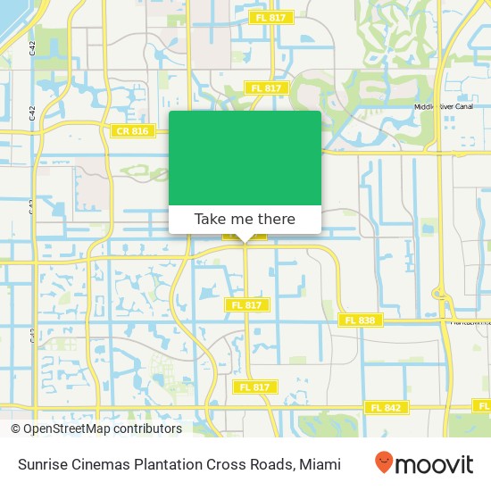 Mapa de Sunrise Cinemas Plantation Cross Roads