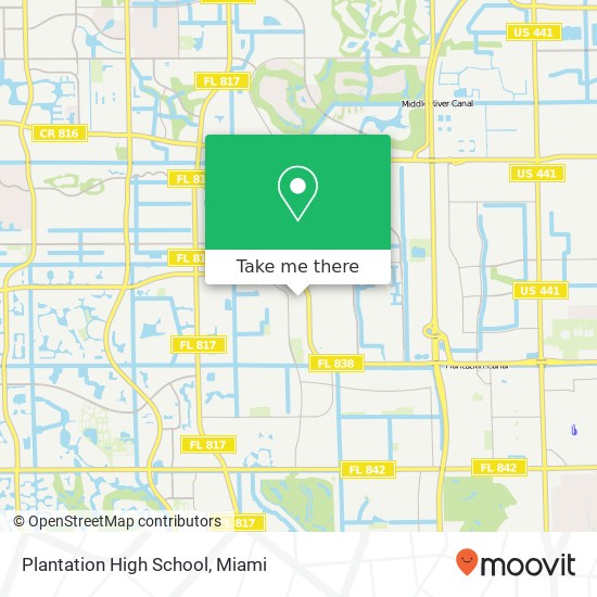 Plantation High School map