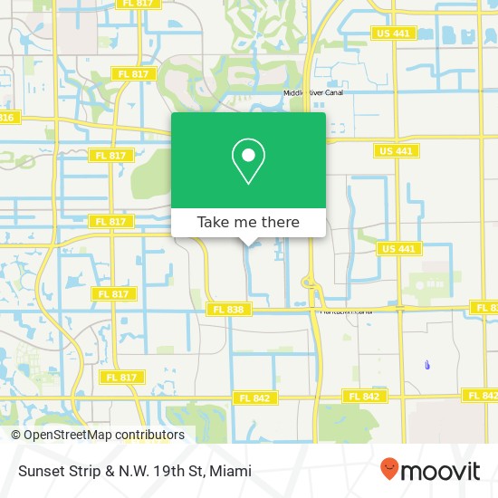 Sunset Strip & N.W. 19th St map