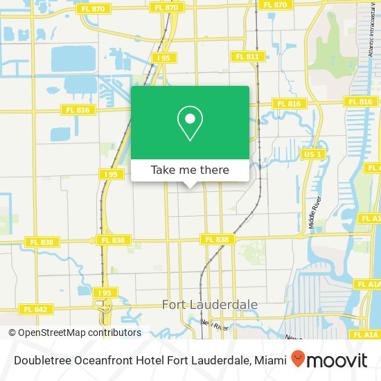 Doubletree Oceanfront Hotel Fort Lauderdale map