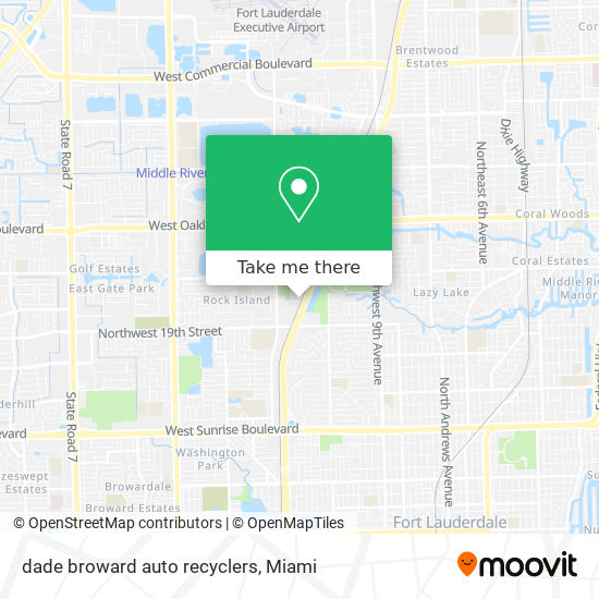 Mapa de dade broward auto recyclers