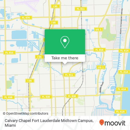 Calvary Chapel Fort Lauderdale Midtown Campus map