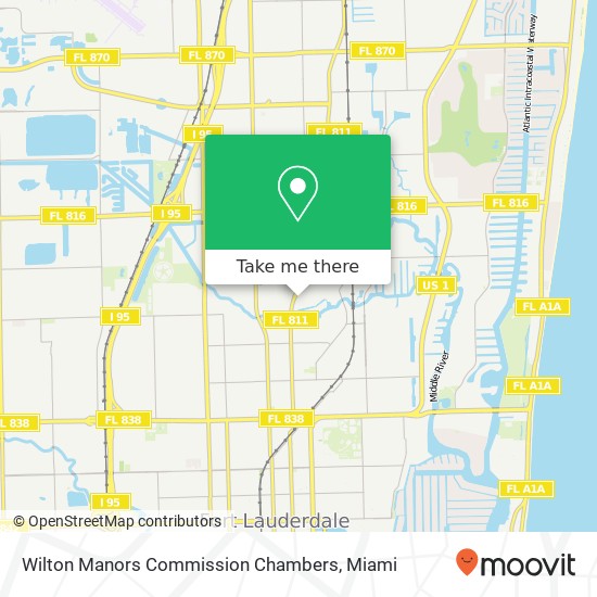 Wilton Manors Commission Chambers map