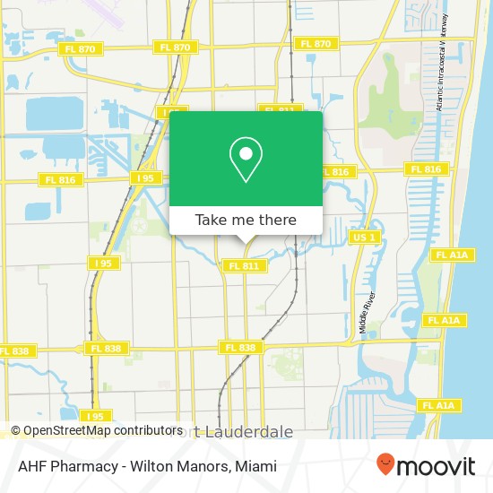 Mapa de AHF Pharmacy - Wilton Manors