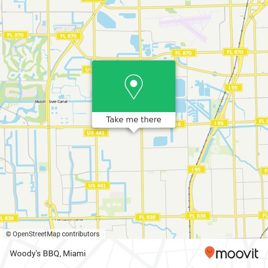 Woody's BBQ map