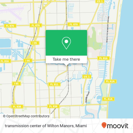 transmission center of Wilton Manors map