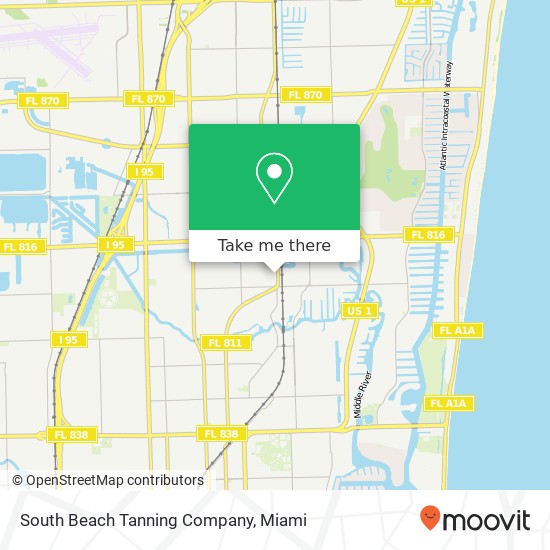 Mapa de South Beach Tanning Company