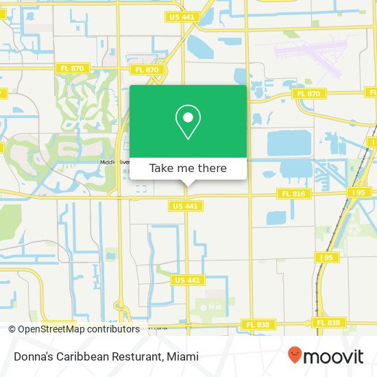 Mapa de Donna's Caribbean Resturant