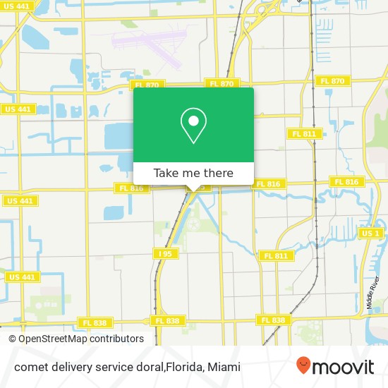 Mapa de comet delivery service doral,Florida
