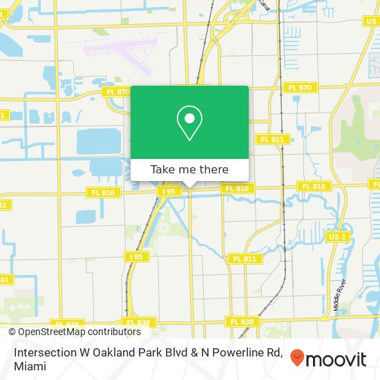 Intersection W Oakland Park Blvd & N Powerline Rd map