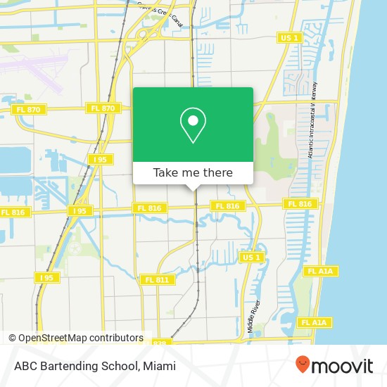 ABC Bartending School map