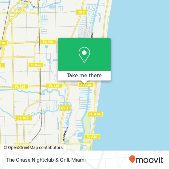 The Chase Nightclub & Grill map