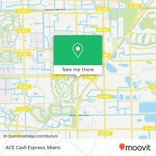Mapa de ACE Cash Express
