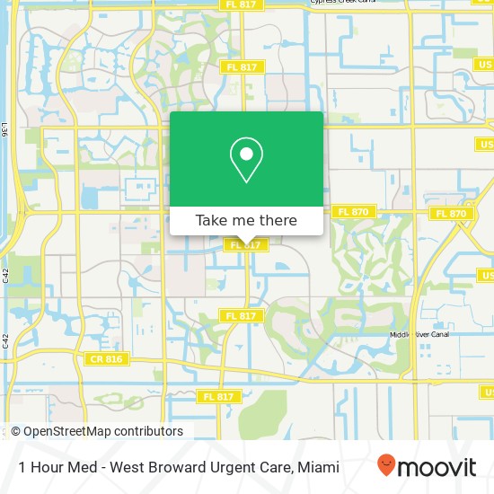 1 Hour Med - West Broward Urgent Care map