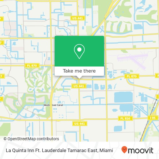 Mapa de La Quinta Inn Ft. Lauderdale Tamarac East