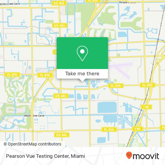 Mapa de Pearson Vue Testing Center