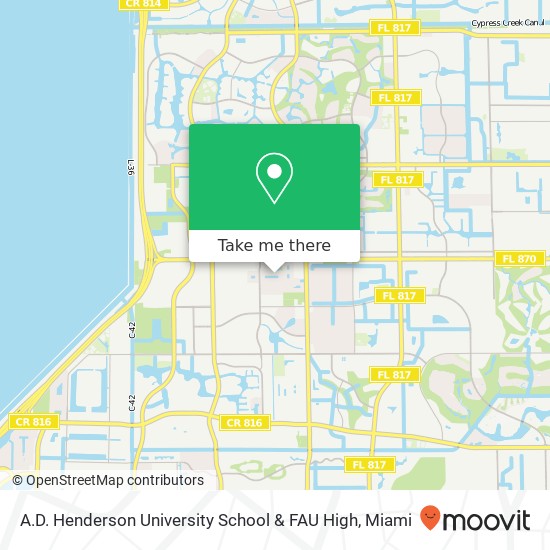 A.D. Henderson University School & FAU High map