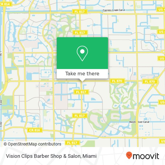 Mapa de Vision Clips Barber Shop & Salon