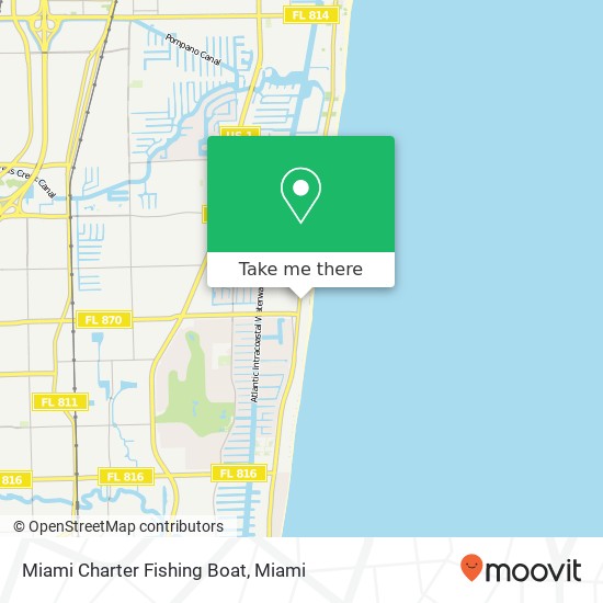 Miami Charter Fishing Boat map