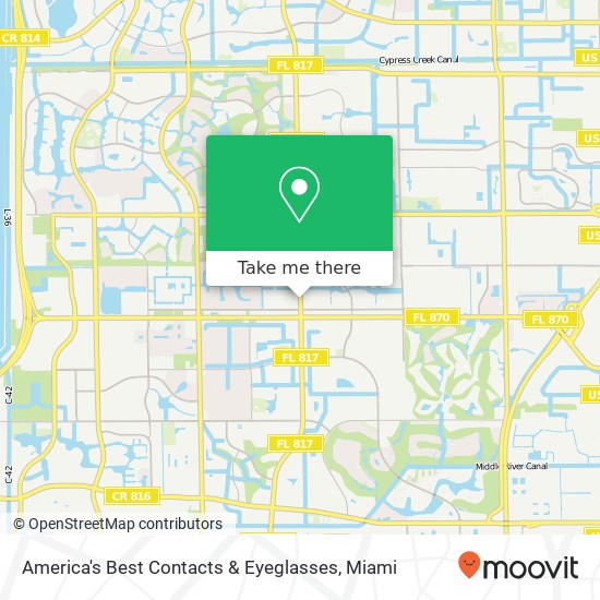 America's Best Contacts & Eyeglasses map