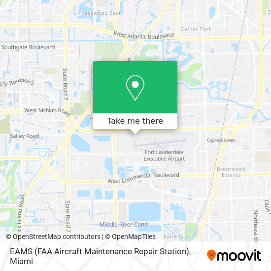 Mapa de EAMS (FAA Aircraft Maintenance Repair Station)