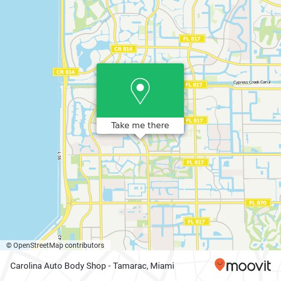Carolina Auto Body Shop - Tamarac map