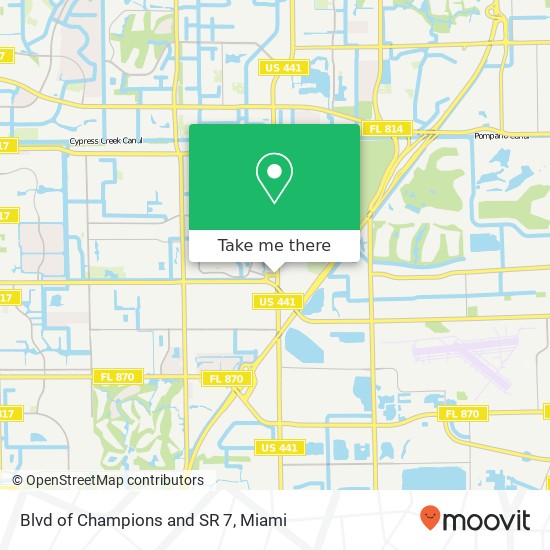 Blvd of Champions and SR 7 map
