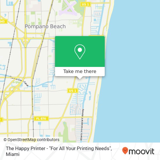 The Happy Printer - "For All Your Printing Needs" map