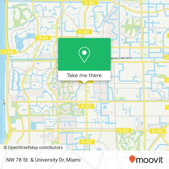 NW 78 St. & University Dr map