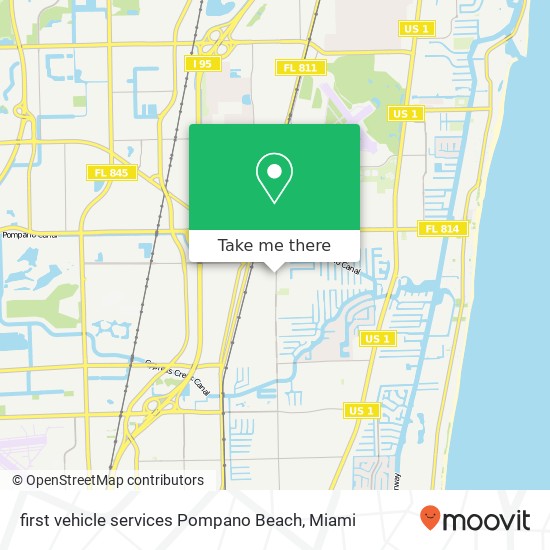 Mapa de first vehicle services Pompano Beach