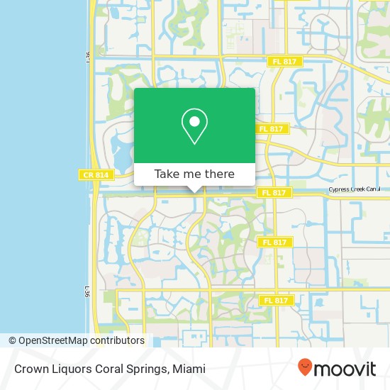 Crown Liquors Coral Springs map
