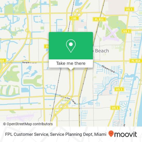 FPL Customer Service, Service Planning Dept map