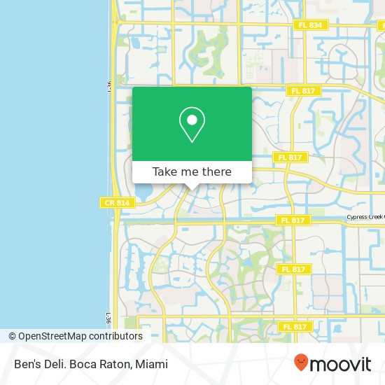 Mapa de Ben's Deli. Boca Raton
